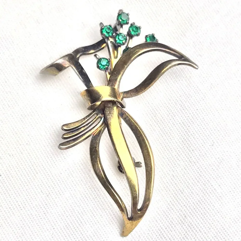 Swiss Made Floral Pin Vintage Brooch